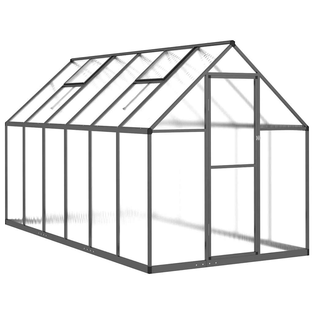 Serre de jardin aluminium et polycarbonate anthracite 334 x 169 x 195 cm - PANGIVO - Image 2