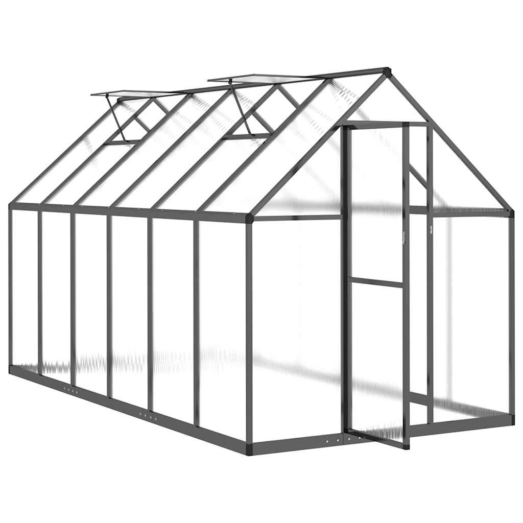 Serre de jardin aluminium et polycarbonate anthracite 334 x 169 x 195 cm - PANGIVO - Image 6