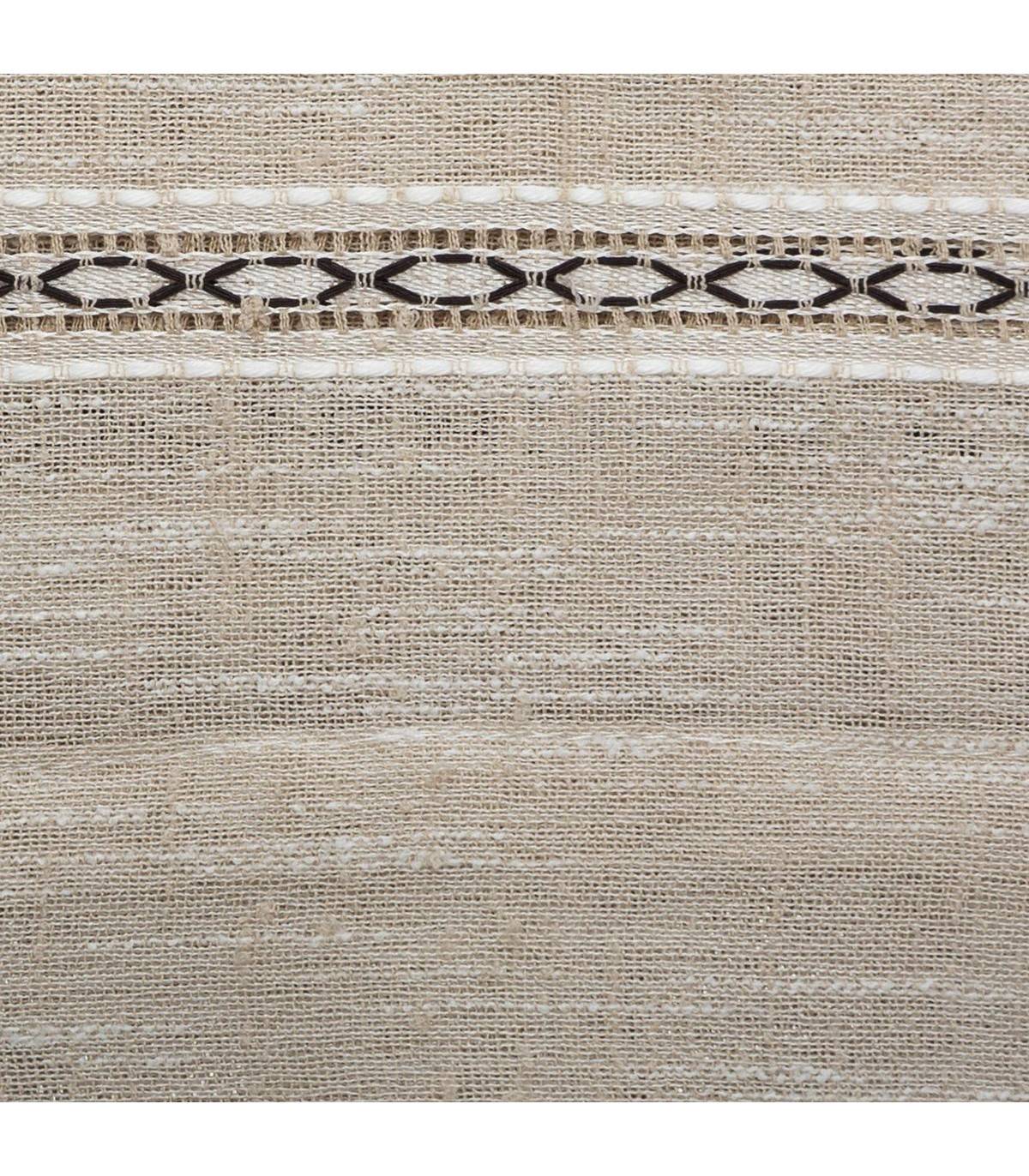 Voilage à œillets Beige Lin avec lignes horizontales 140 x 240 cm - Image 3
