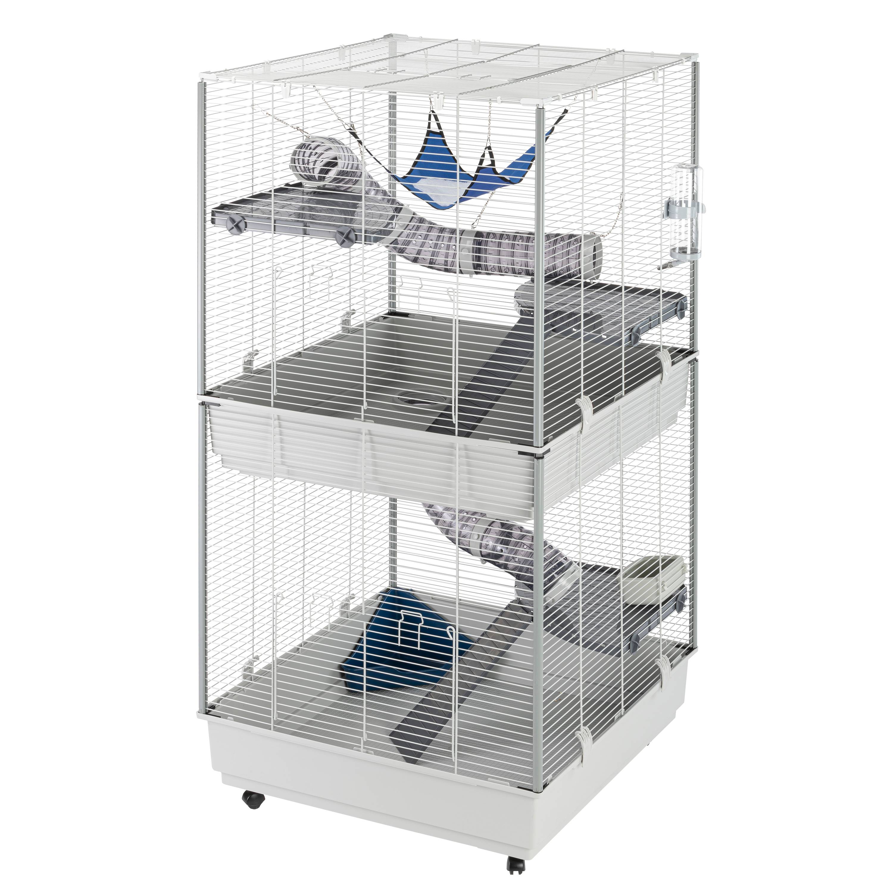 Ferplast - Ferplast Cage pour fûrets FURET TOWER, structure verticale sur plusieurs étages, roues et accessoires inclus, métal vernis gris et plastique, 75 x 80 - Image 1