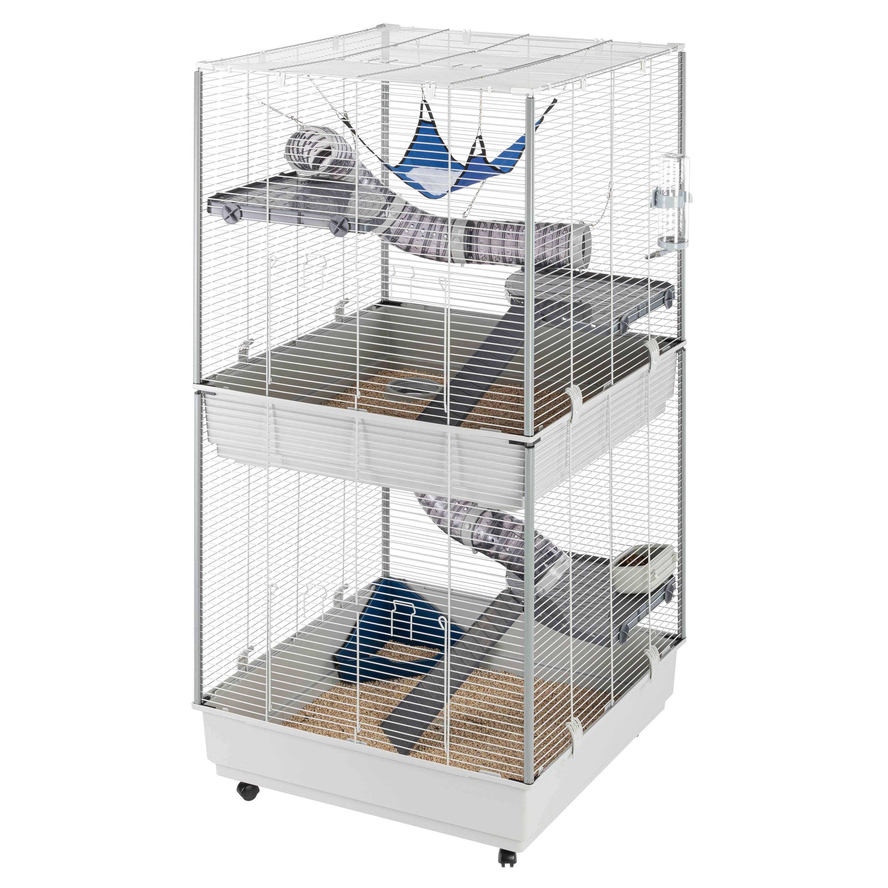 Ferplast - Ferplast Cage pour fûrets FURET TOWER, structure verticale sur plusieurs étages, roues et accessoires inclus, métal vernis gris et plastique, 75 x 80 - Image 7