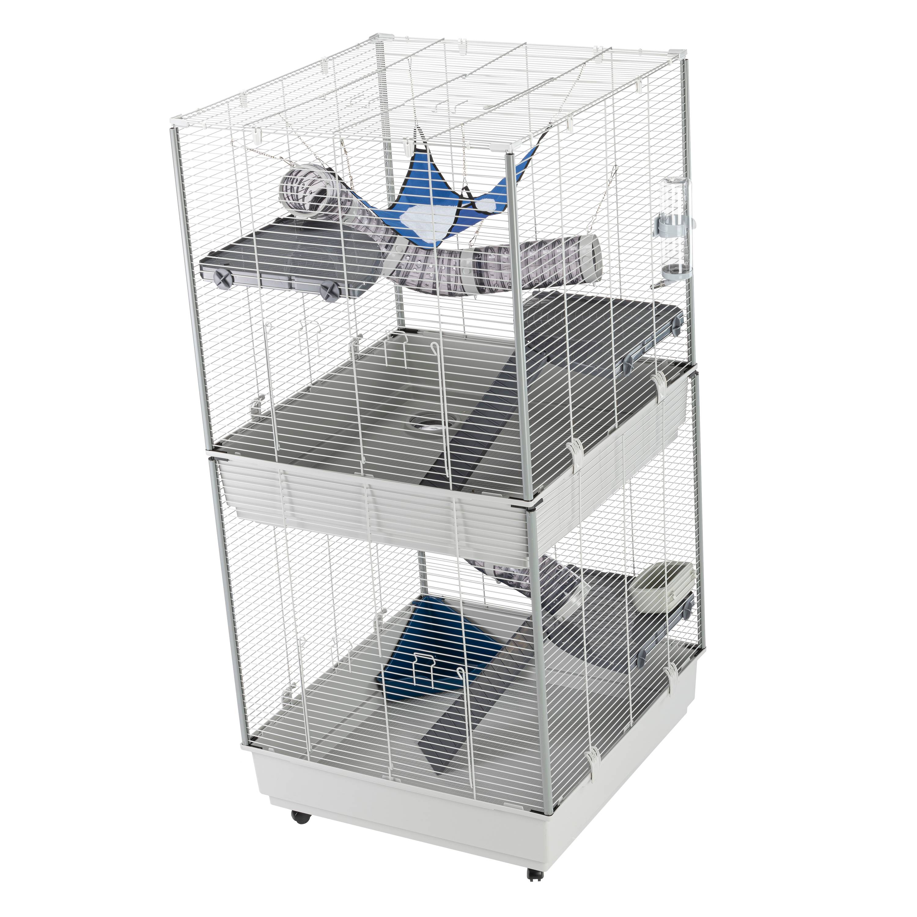 Ferplast - Ferplast Cage pour fûrets FURET TOWER, structure verticale sur plusieurs étages, roues et accessoires inclus, métal vernis gris et plastique, 75 x 80 - Image 5