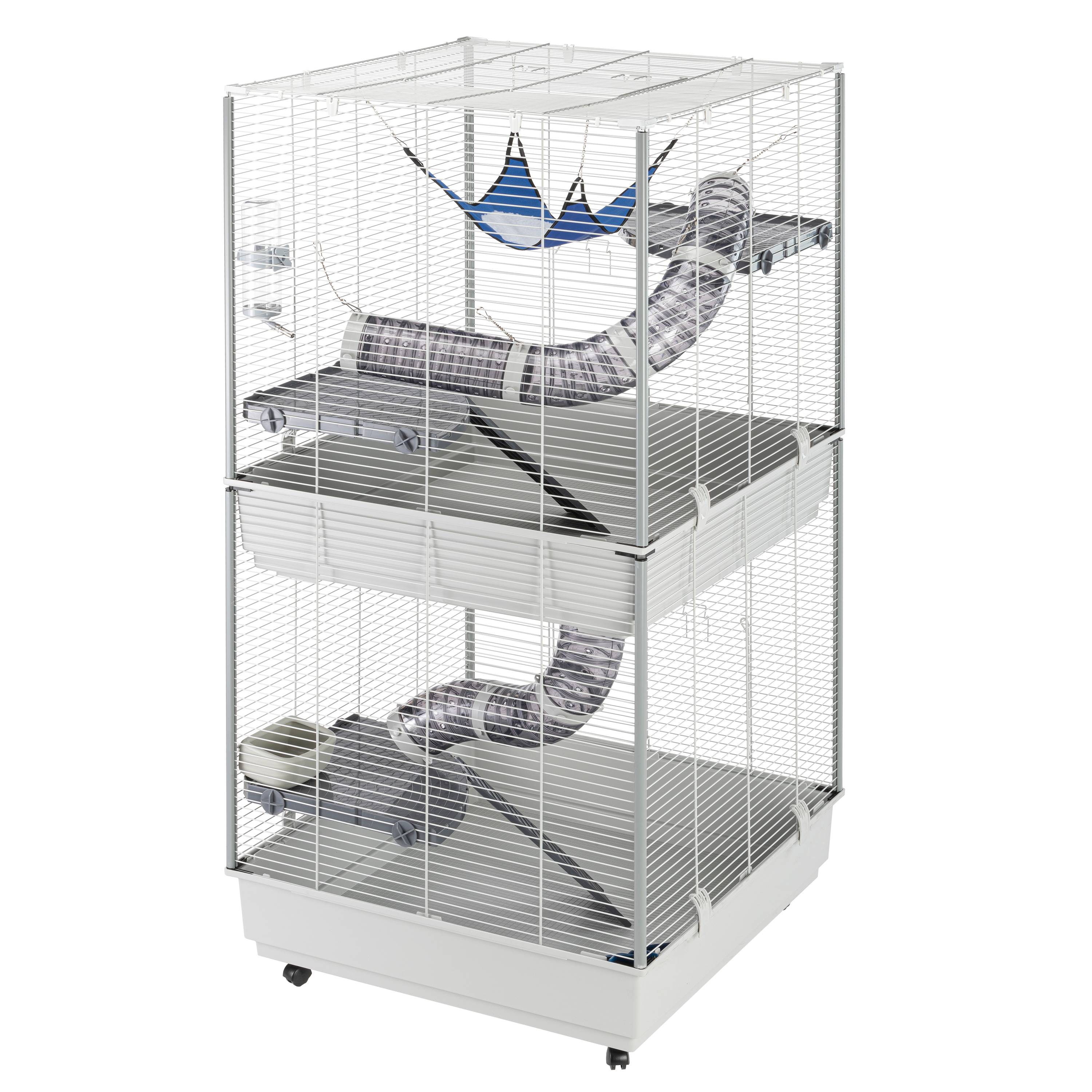 Ferplast - Ferplast Cage pour fûrets FURET TOWER, structure verticale sur plusieurs étages, roues et accessoires inclus, métal vernis gris et plastique, 75 x 80 - Image 8