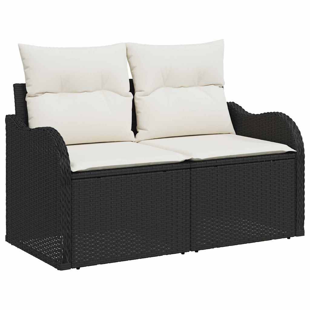 Salon de Jardin Compact 5 Pièces Résine Noire – Rangement Malin & Table Bois pour Balcon – Noir – ComfortXL Outdoor Living - Image 4