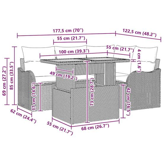 Salon de Jardin Compact 5 Pièces Résine Noire – Rangement Malin & Table Bois pour Balcon – Noir – ComfortXL Outdoor Living - Image 6