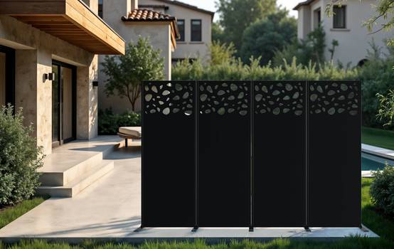 Casanoov Lot de 3 panneaux décoratifs SUNNY Noir H.160 cm motifs sur le haut - Image 4
