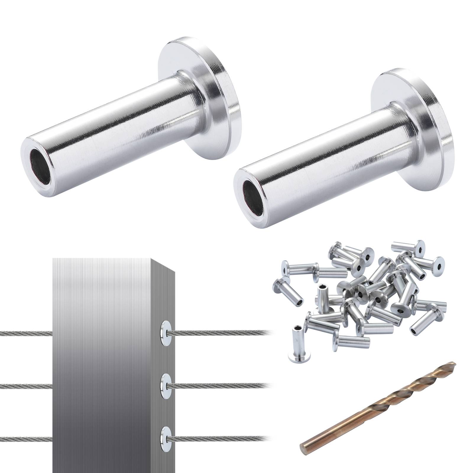 Vevor - VEVOR Manchons de protection acier inox T316 pour câble métallique 1/8 po 121PCS - Image 1