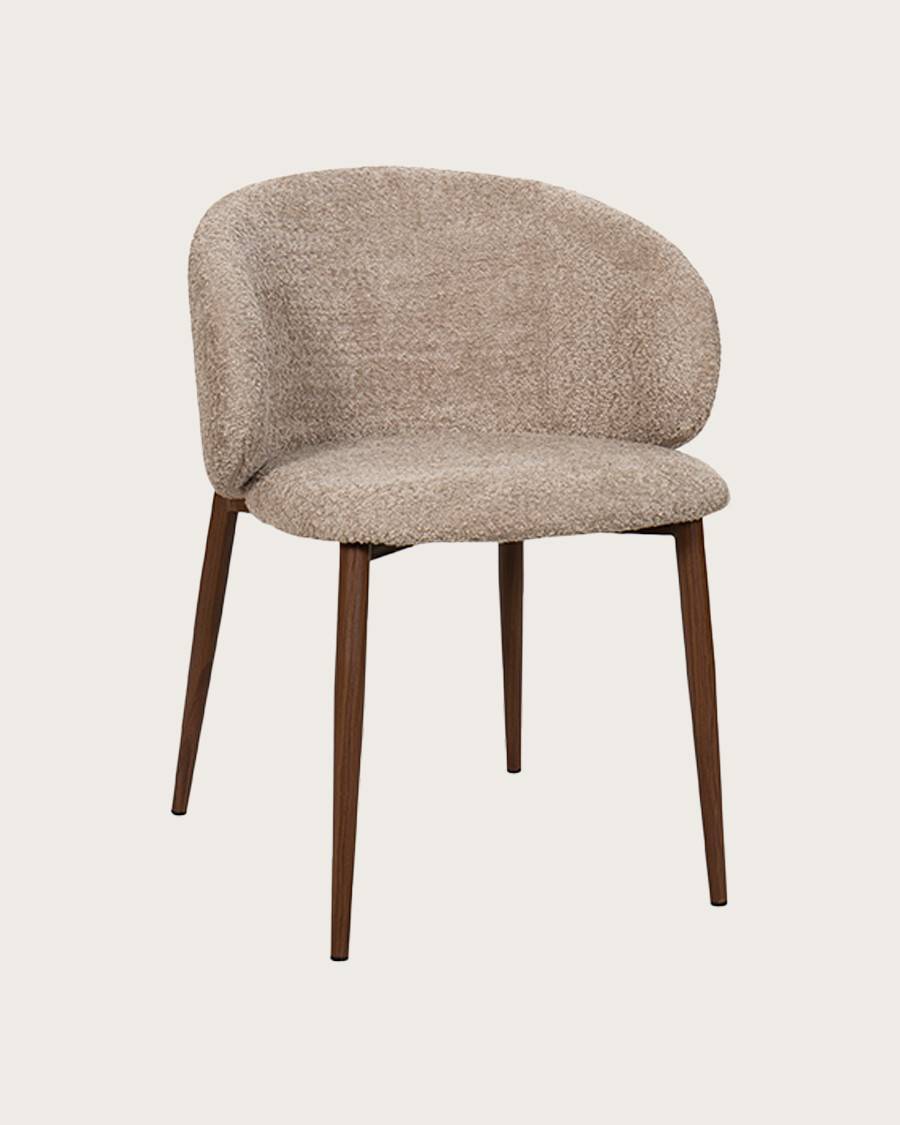 Vera - Chaise en tissu bouclette et pieds métal - UNIQKA - Image 1