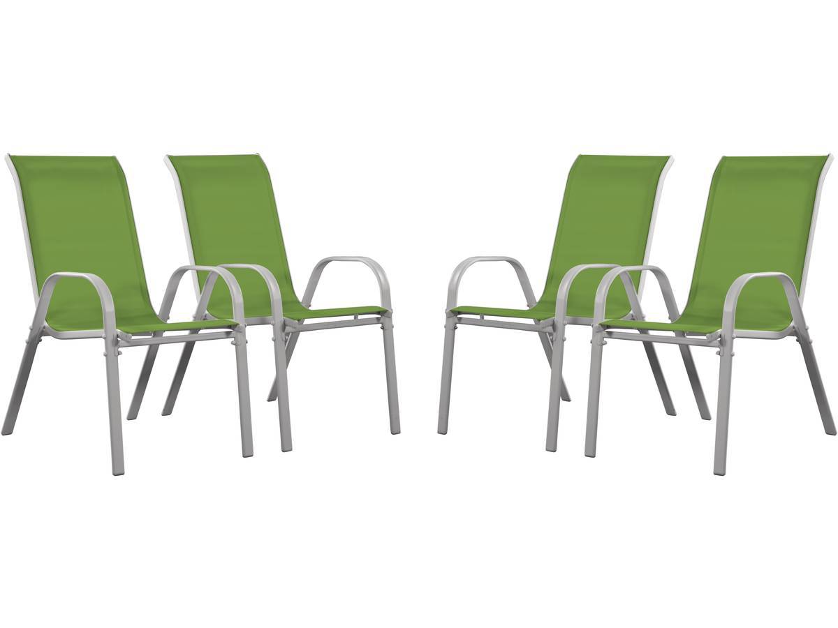 Fauteuil Jardin Textilène "cordoba" - Phoenix - Vert - Lot De 4 -habitat Et Jardin - Image 1