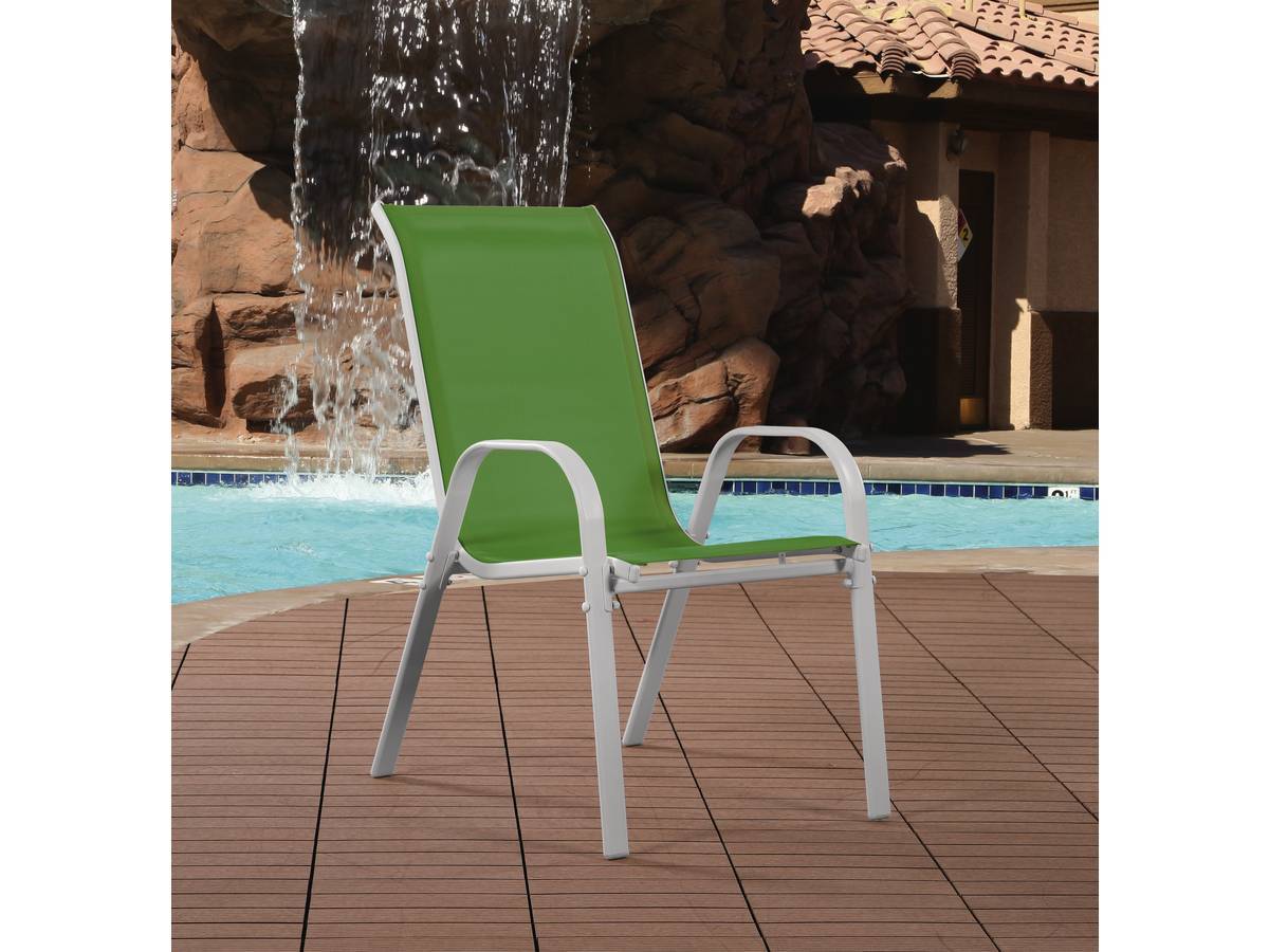 Fauteuil Jardin Textilène "cordoba" - Phoenix - Vert - Lot De 4 -habitat Et Jardin - Image 3
