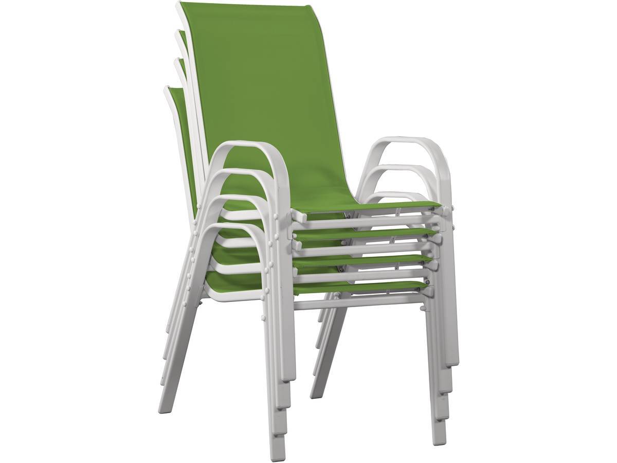 Fauteuil Jardin Textilène "cordoba" - Phoenix - Vert - Lot De 4 -habitat Et Jardin - Image 4