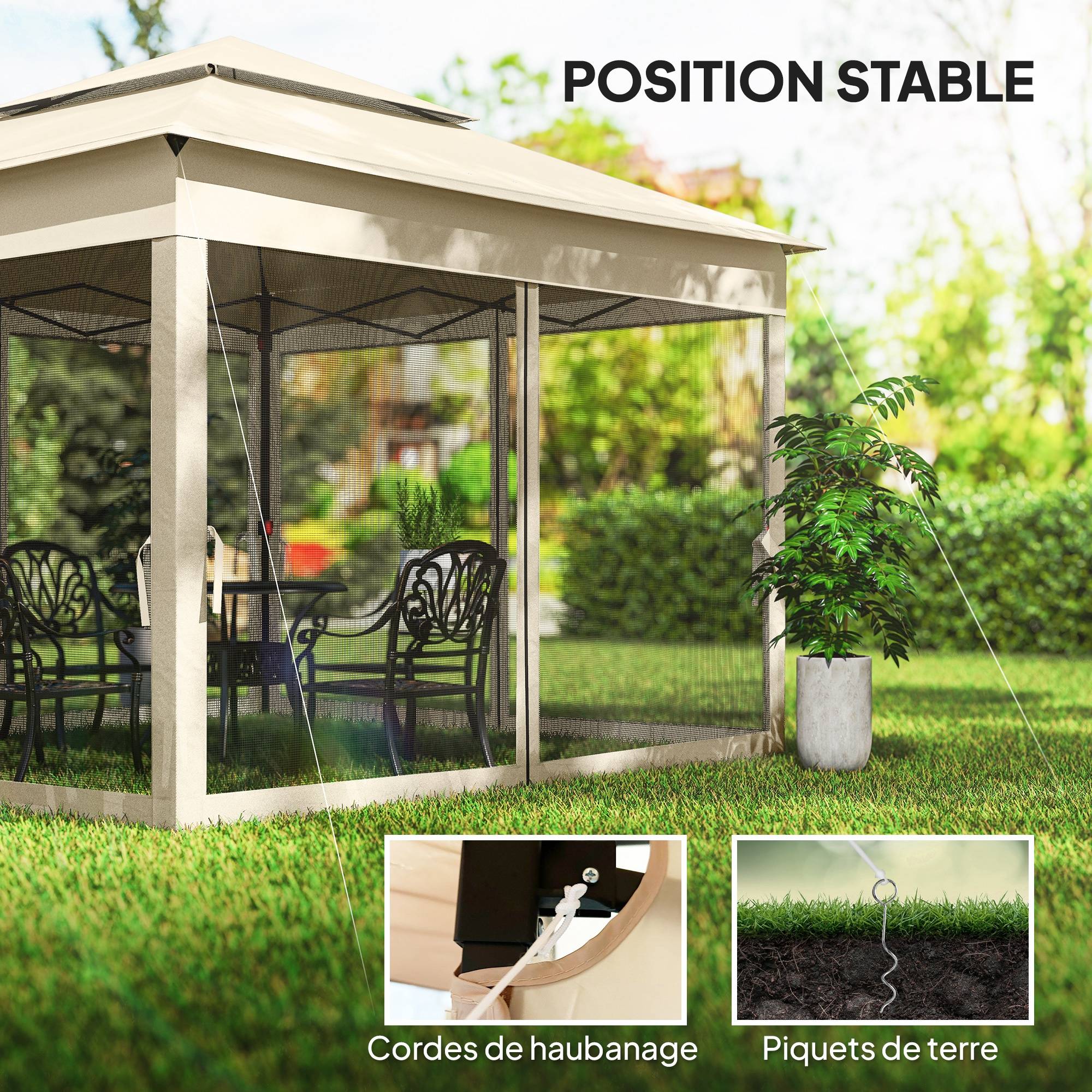 Bain de Soleil transat Pliable Dossier inclinable Multi-Positions - 189x58x30cm Acier Noir fr41 - Image 7