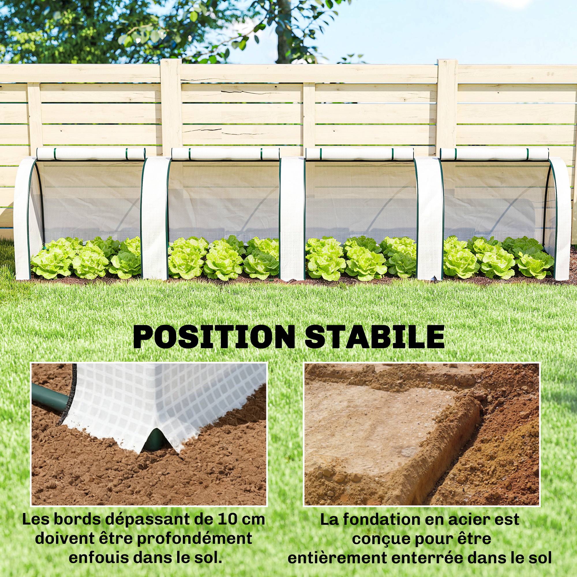 Maison Chic - Mini serre de jardin serre à tomates 4x1x0,80 m acier PE anti-UV 4 portes avec zip enroulables blanc - Image 6