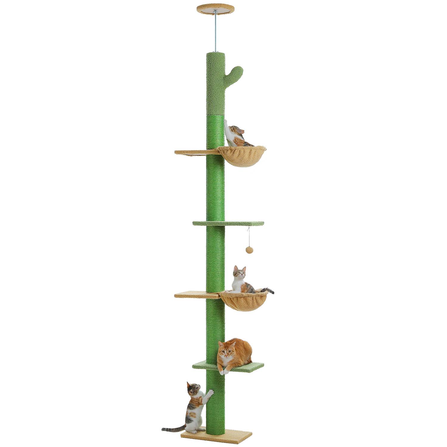 Arbre à Chat XXL du Sol au Plafond – 5 Niveaux, Tout Sisal PAWZ Road - Image 1