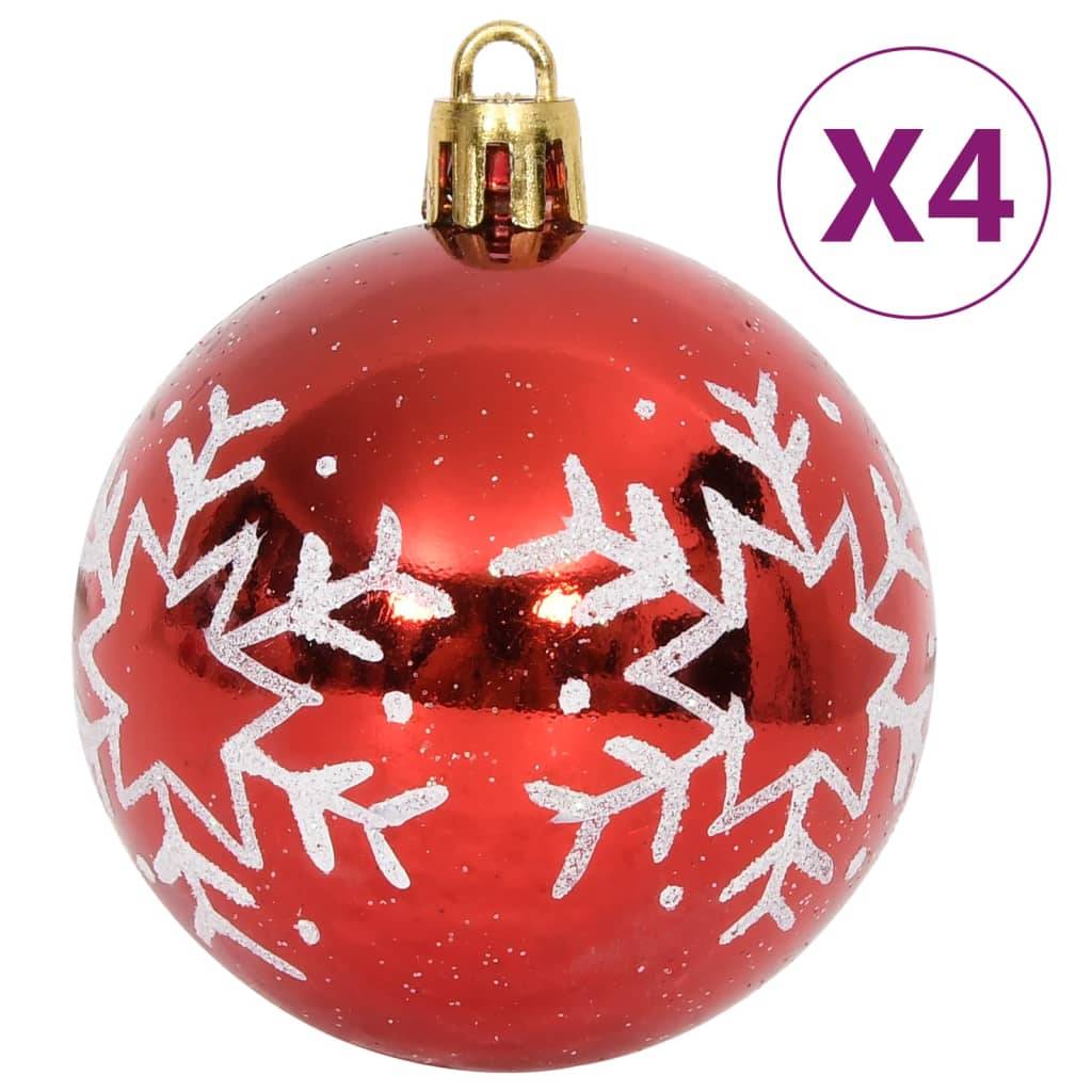 Ensemble de boules de Noël - Ornements de Noël - décorations de Noël 64 pcs Rouge et blanc - Image 4