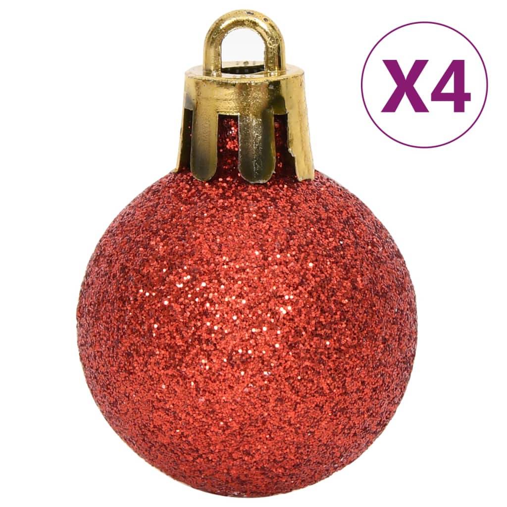 Ensemble de boules de Noël - Ornements de Noël - décorations de Noël 64 pcs Rouge et blanc - Image 9
