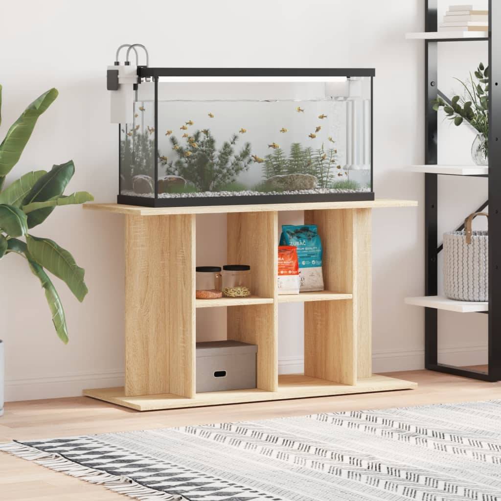 Meuble pour Aquarium Bois d'Ingénierie pour Salon avec Rangement 100x40x60 cm Chêne - ComfortXL Outdoor Living - Image 1