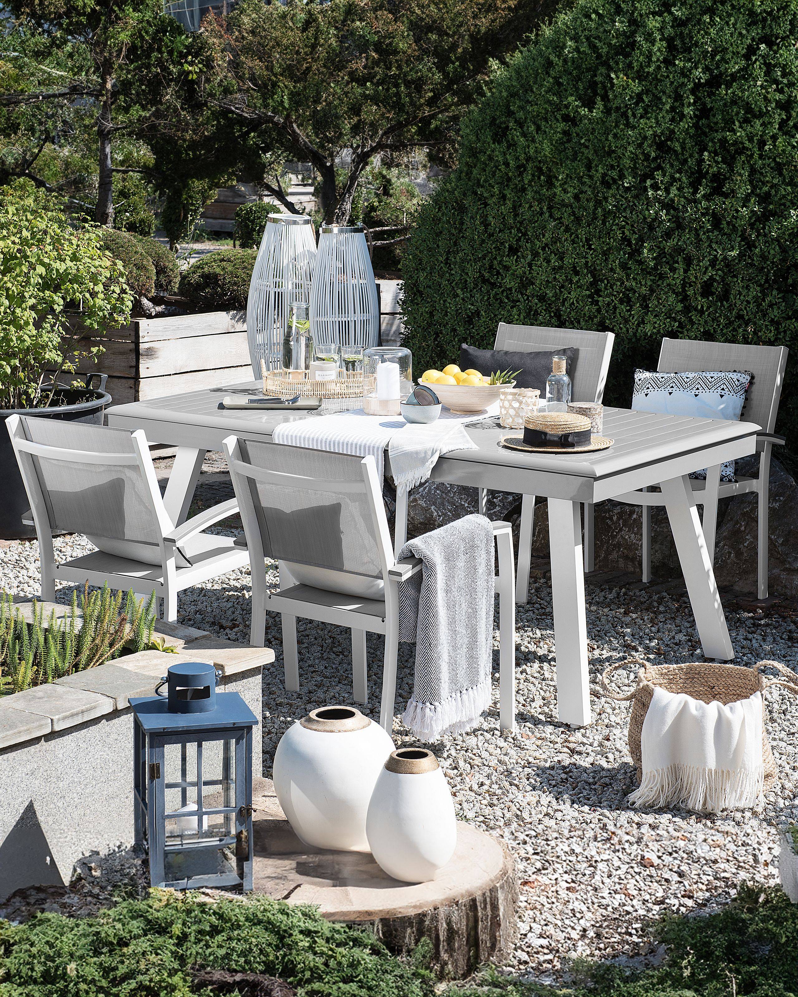 Beliani - Chaise de jardin Aluminium Gris PERETA - Beliani - Image 1