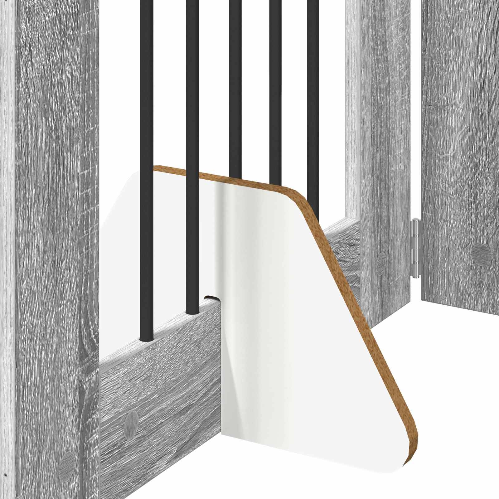 ComfortXL - Barrière de Sécurité Pliable pour Chien Intérieur Bois avec Supports 362cm Sonoma Gris - ComfortXL Outdoor Living - Image 5