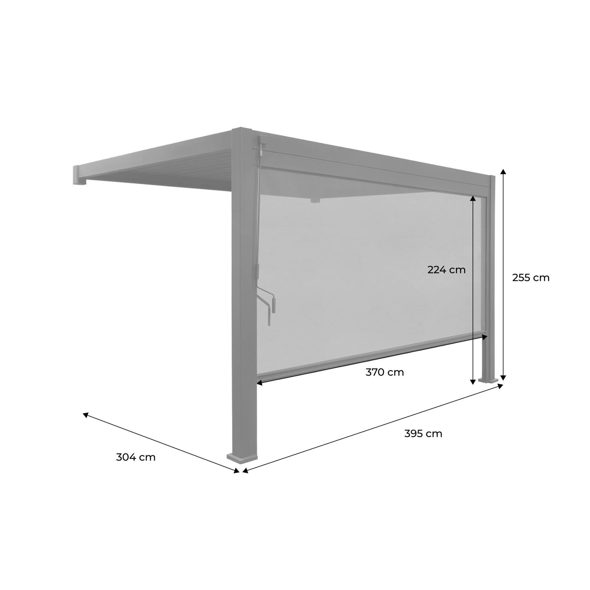 Pergola bioclimatique aluminium adossée 4x3m + 1 store 4m blanc Triomphe  | sweeek - Image 4