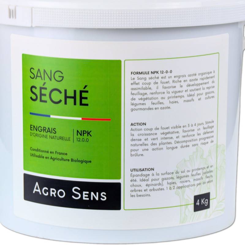 Sang séché - Engrais azoté, coup de fouet - Seau 4 kg - Image 2