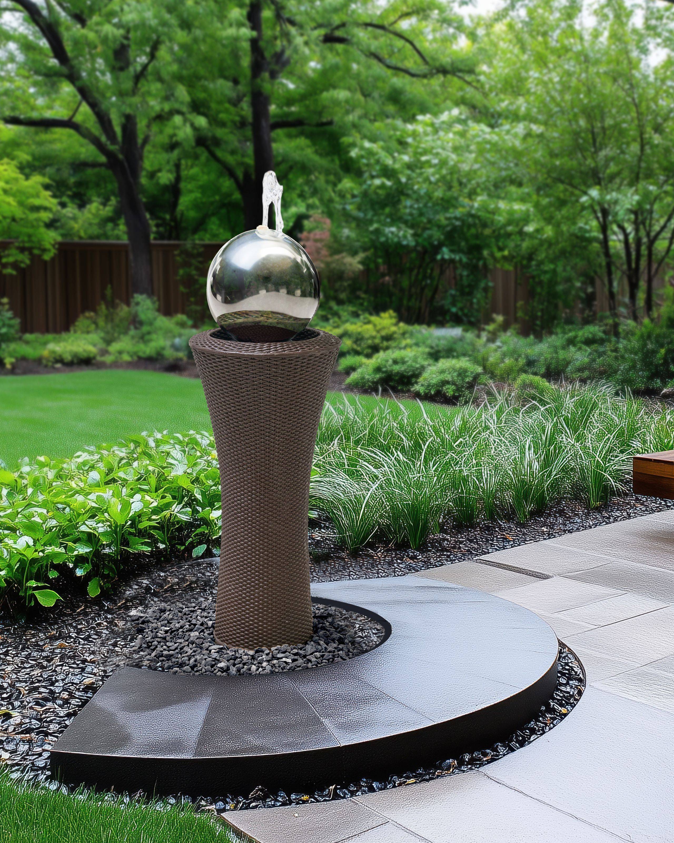 Beliani - Fontaine décorative Fibre d'argile Marron ZENYATTA - Beliani - Image 1