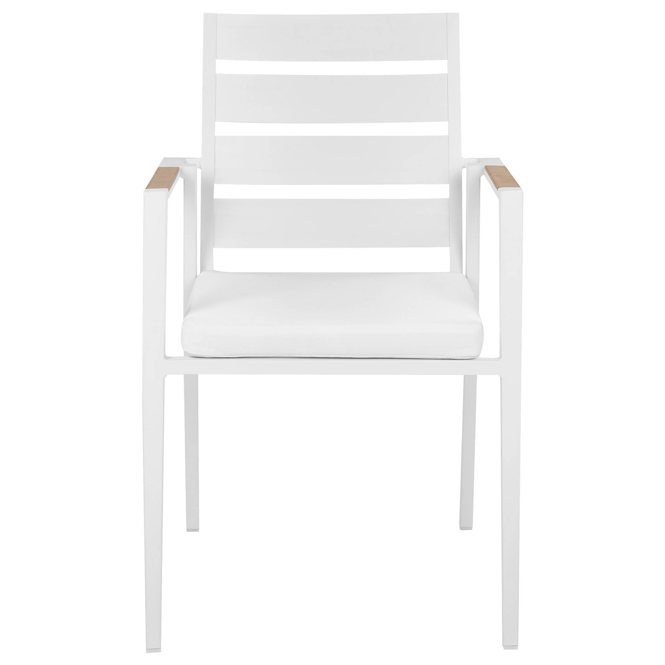 Beliani - Set 4 Chaises de Jardin Blanc en Aluminium avec Coussins d'Assise en Polyester Mobilier d'Extérieur Moderne Dossier Latté - Image 6