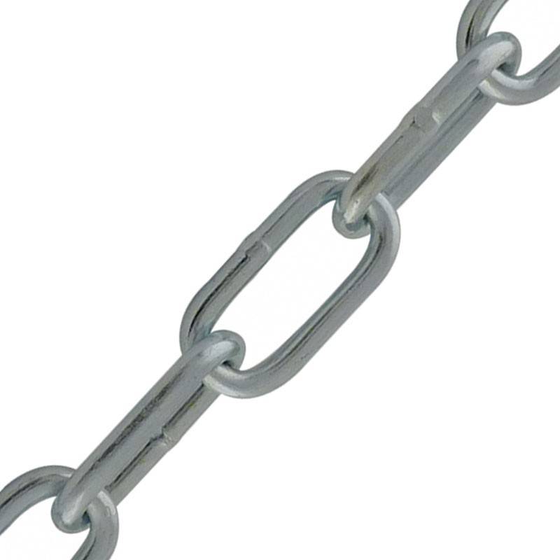 Chaîne droite soudée maillon long acier zingué Ø4 mm x L.50 m VISO - DIN194C