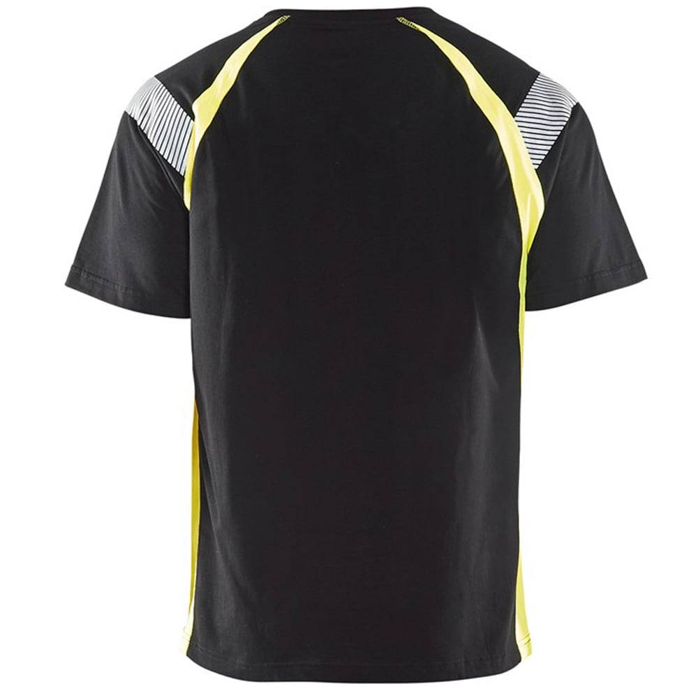 T-Shirt haute visibilité Blaklader bicolore 100% coton Noir / Jaune L - Image 4