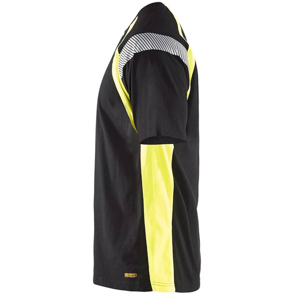 T-Shirt haute visibilité Blaklader bicolore 100% coton Noir / Jaune L - Image 3