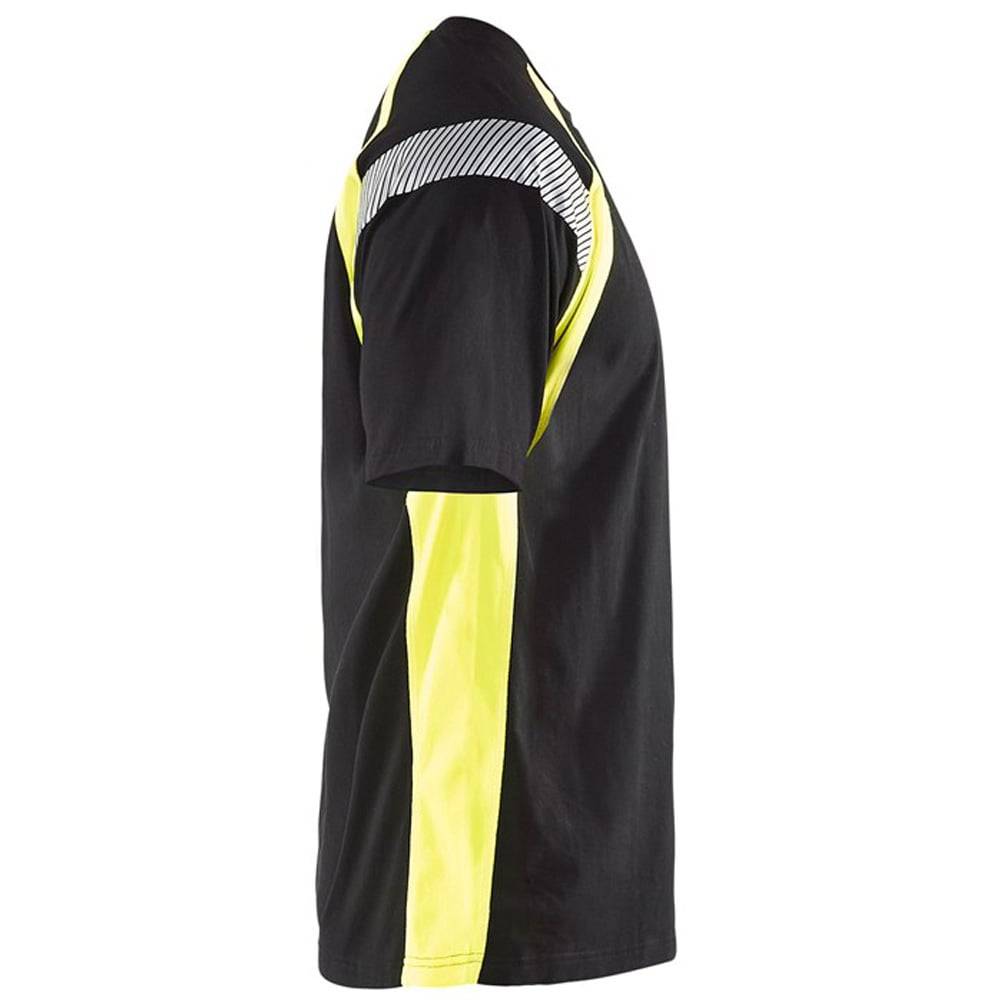 T-Shirt haute visibilité Blaklader bicolore 100% coton Noir / Jaune L - Image 2