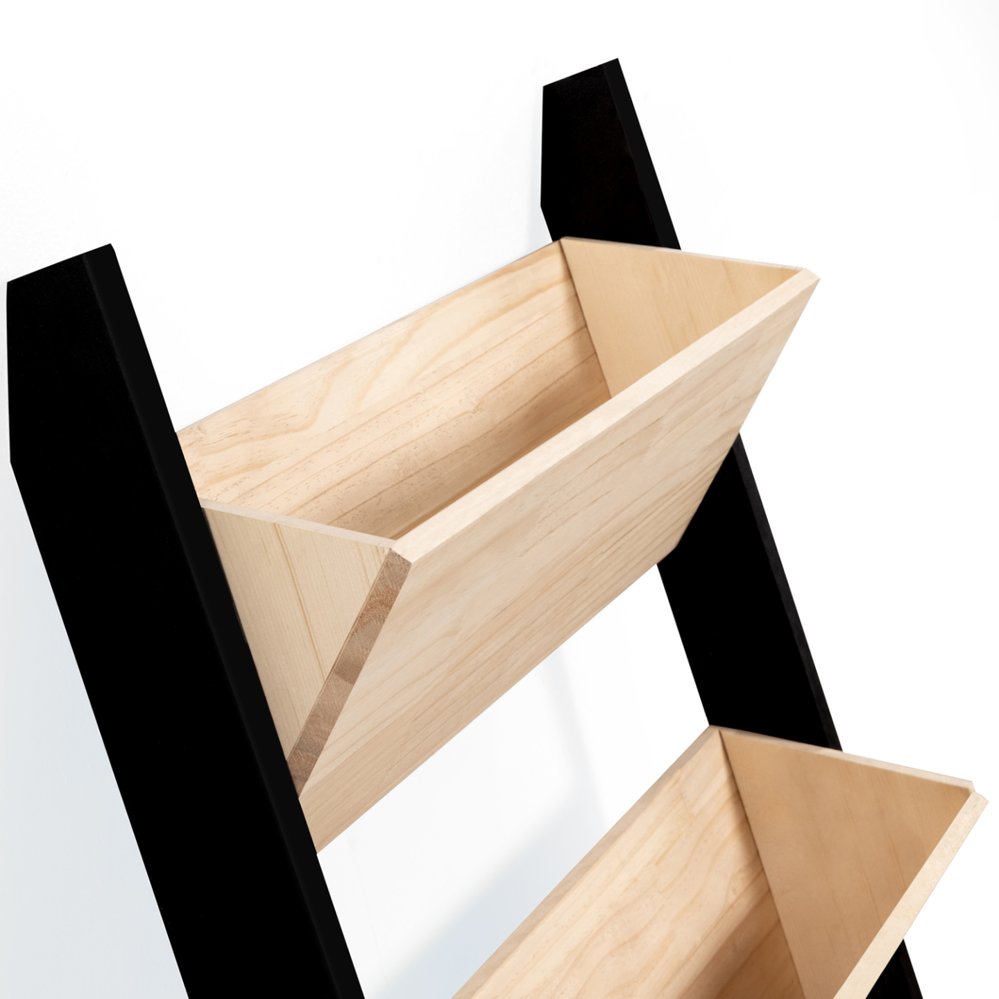 Jardinière échelle FREDDY 110 CM 3 bacs bois et noir potager pour jardin et balcon - Image 4
