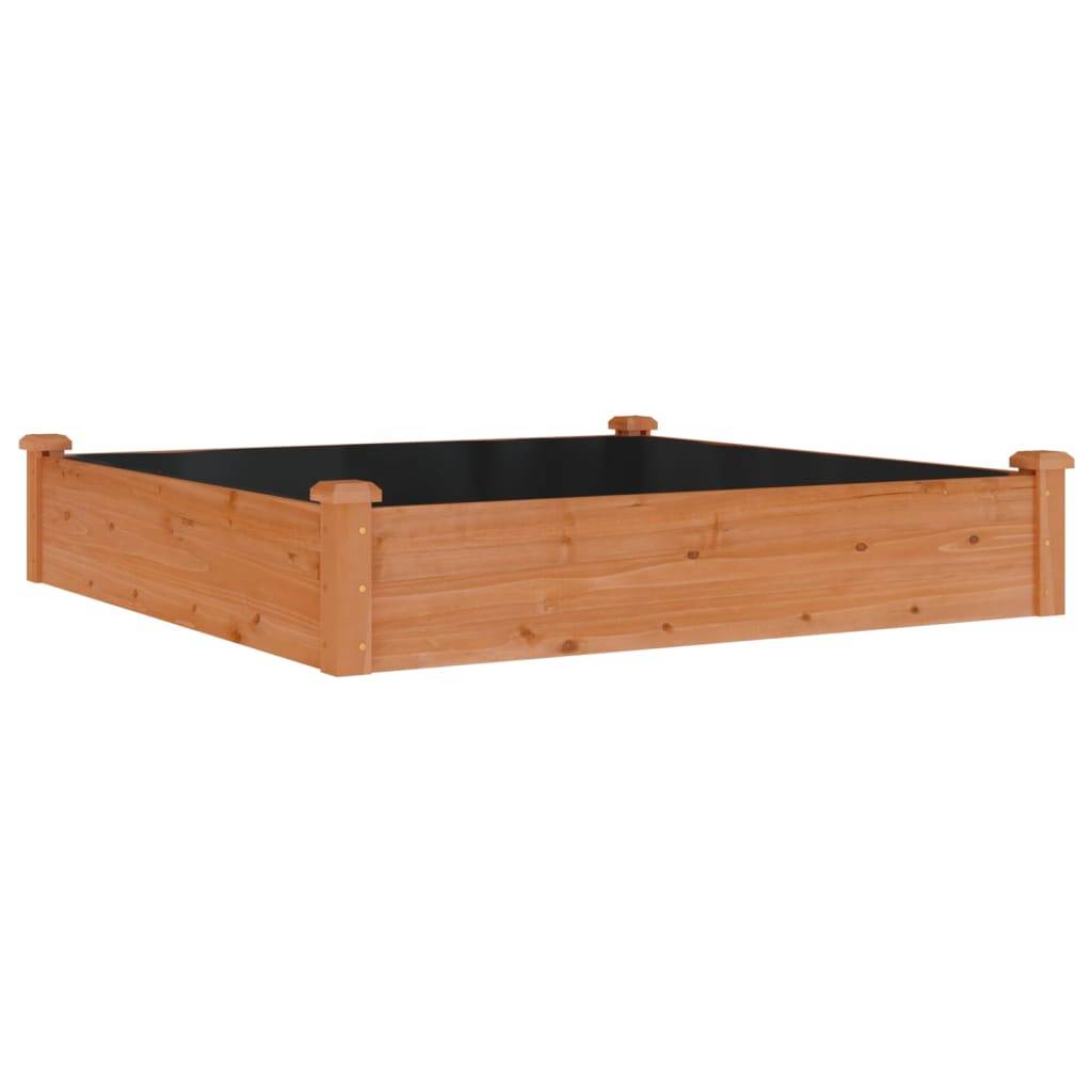 ComfortXL - Grand carré potager bois massif avec doublure jardin marron 120x120cm – ComfortXL Outdoor Living - Image 2