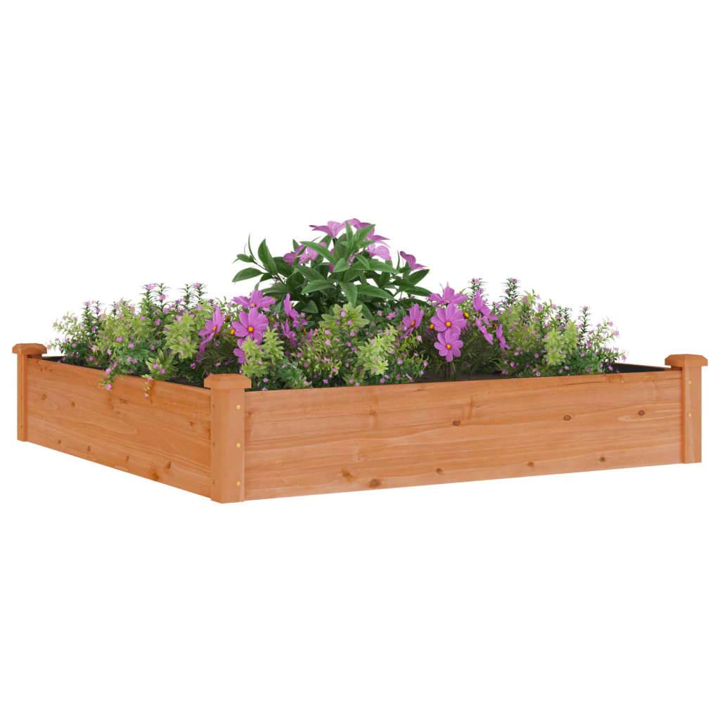 ComfortXL - Grand carré potager bois massif avec doublure jardin marron 120x120cm – ComfortXL Outdoor Living - Image 3