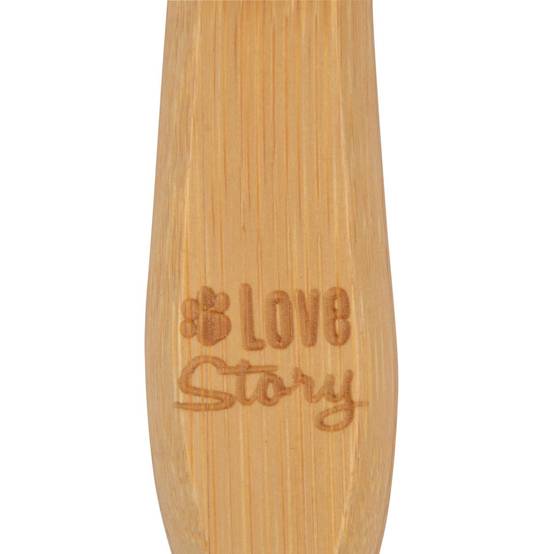 Love Story - Brosse de Toilettage Bambou "Picots Perles" 22cm Naturel - Image 3