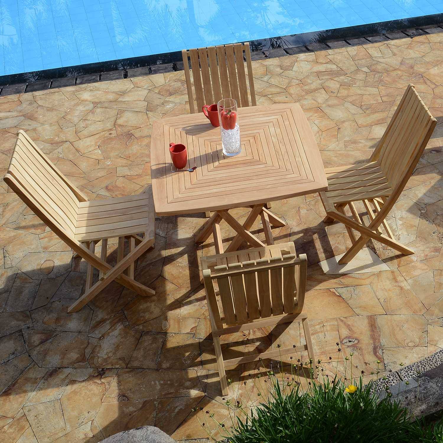 Teck'Attitude - Salon de jardin en teck massif Antibes, 4 places - TECK'Attitude - Image 2