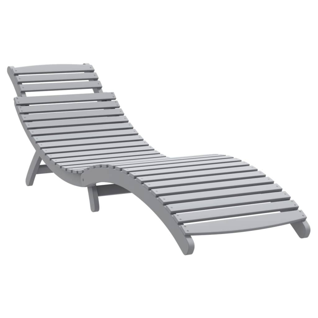 Maison Chic - Bain de soleil - Transat gris 184x55x64 cm bois massif d'acacia HL127