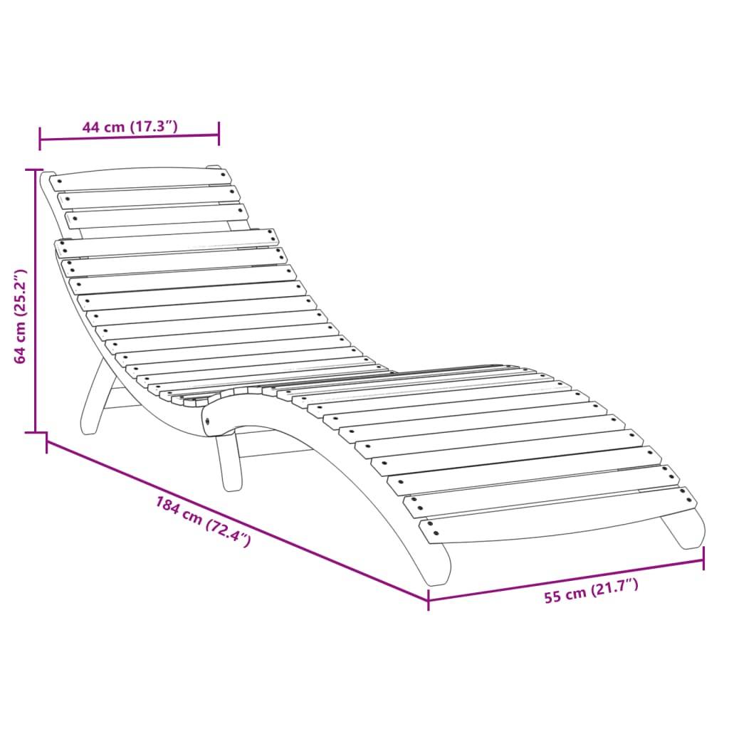 Maison Chic - Bain de soleil - Transat gris 184x55x64 cm bois massif d'acacia HL127 - Image 7