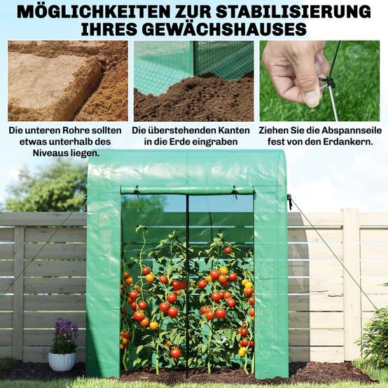 Serre à Tomates Acier Jardin Potager Protection UV et Intempéries 170x68x200cm Vert - ComfortXL Outdoor Living - Image 8