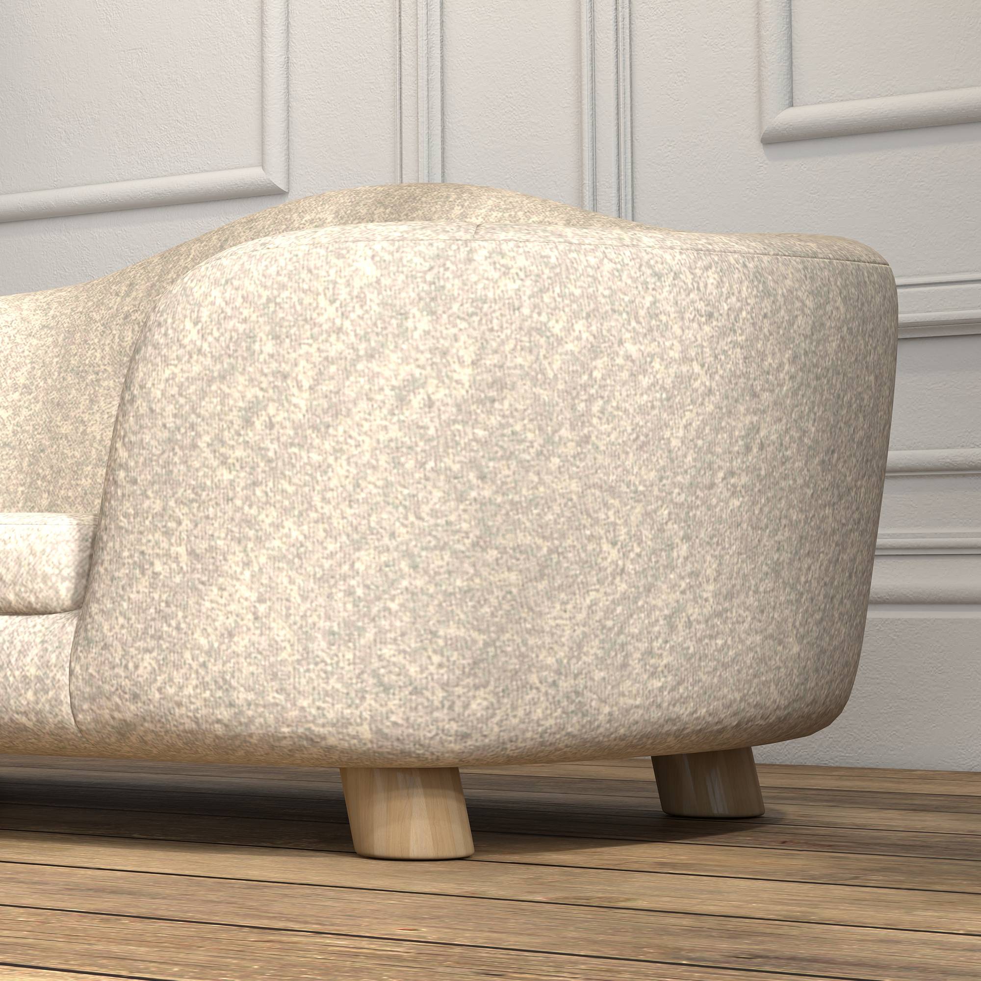 ComfortXL - Canapé pour chien en peluche et pin 70 x 47 x 30 cm crème pour petit chien couchage surélevé avec coussin - Image 9