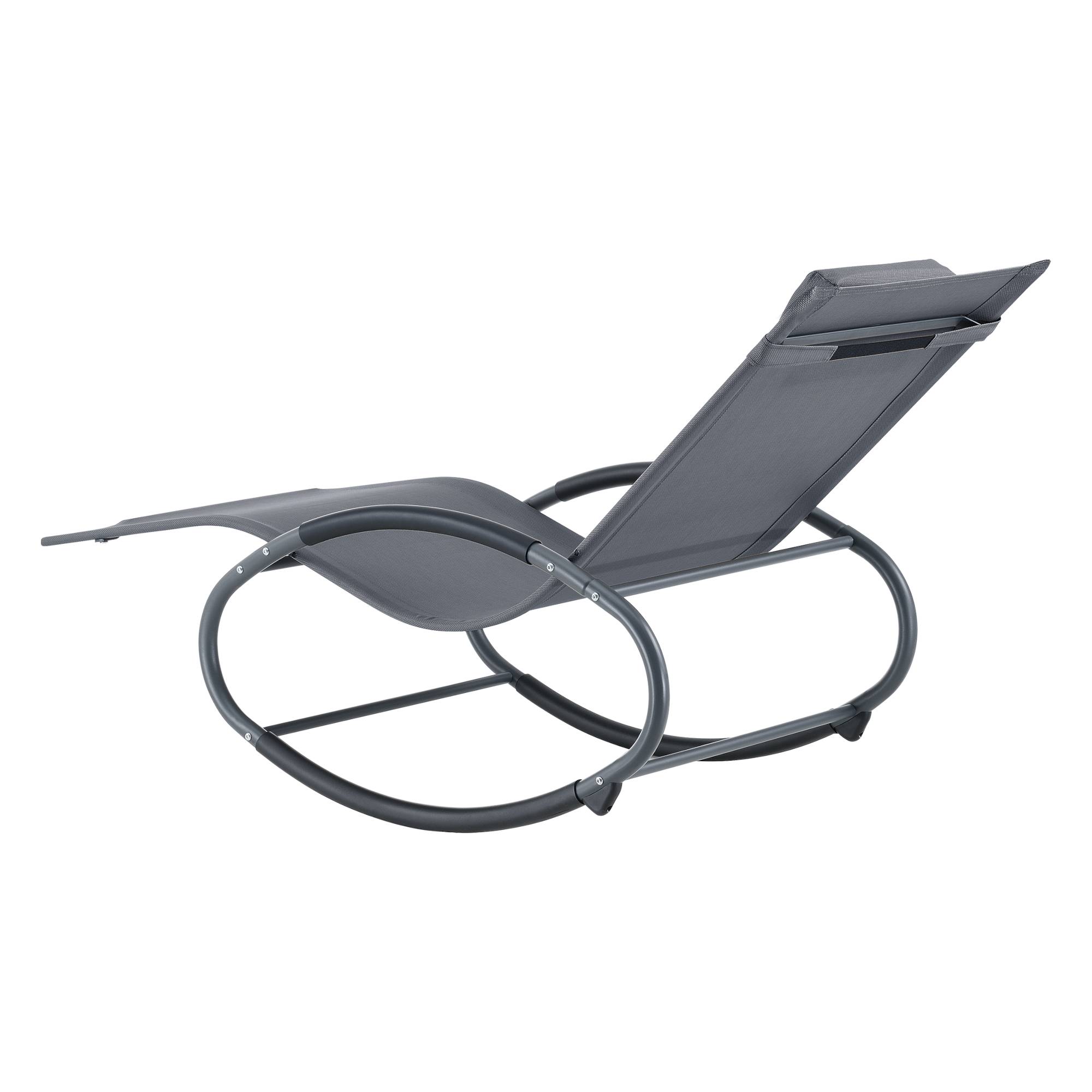 Fauteuil de Jardin Almaluez Amovible Acier Textile 153 x 63 x 81 cm Gris Foncé [en.casa] - Image 5