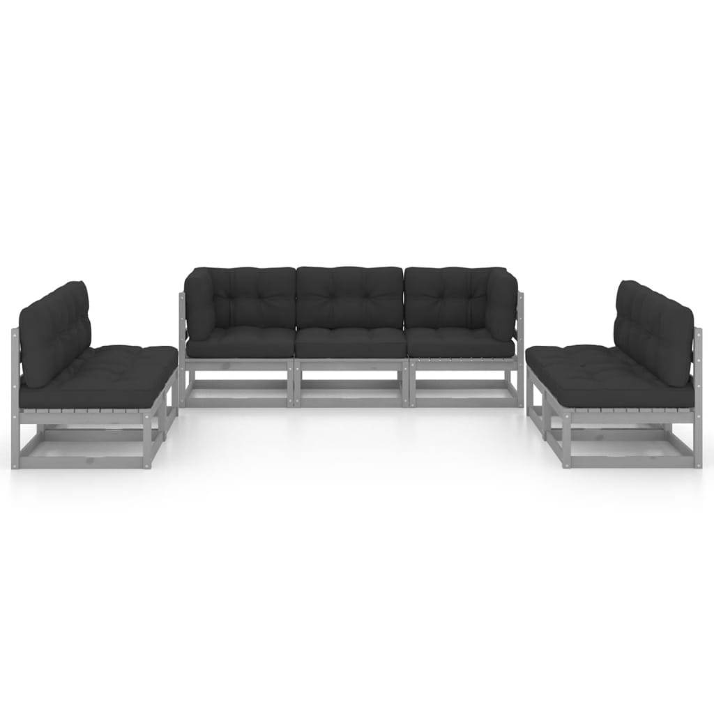Vidaxl - Salon de jardin 7 pcs avec coussins Bois de pin massif vidaXL 3076471 - Image 4