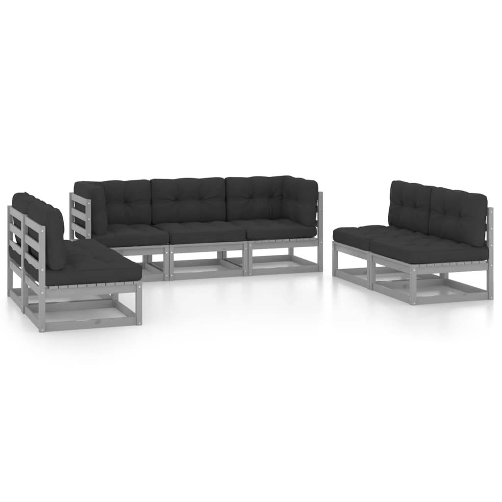 Vidaxl - Salon de jardin 7 pcs avec coussins Bois de pin massif vidaXL 3076471 - Image 2