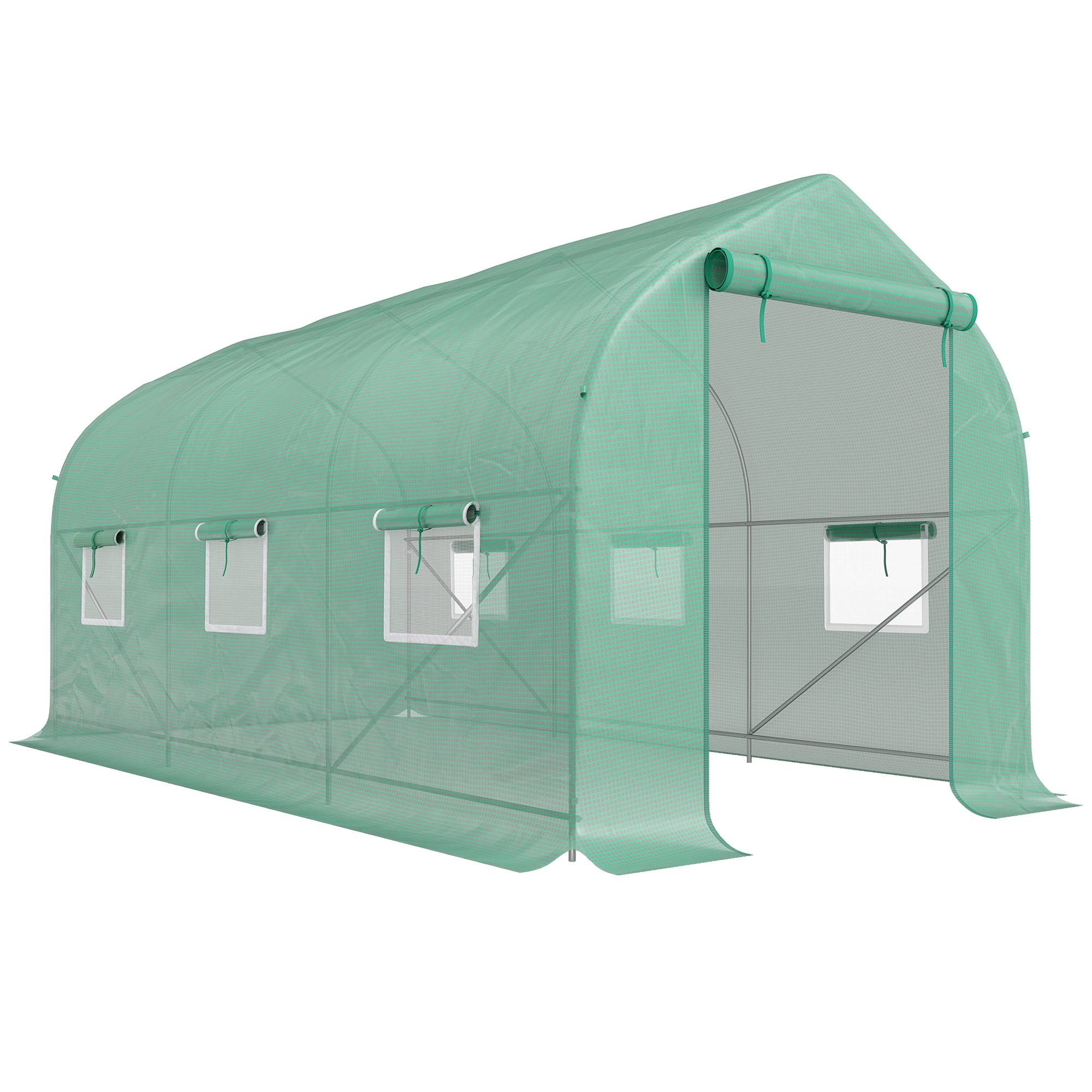 ComfortXL - Serre tunnel de jardin PE 140 g/m² 400 x 200 x 200 cm verte pour potager 8 m² - ComfortXL Outdoor Living - Image 2