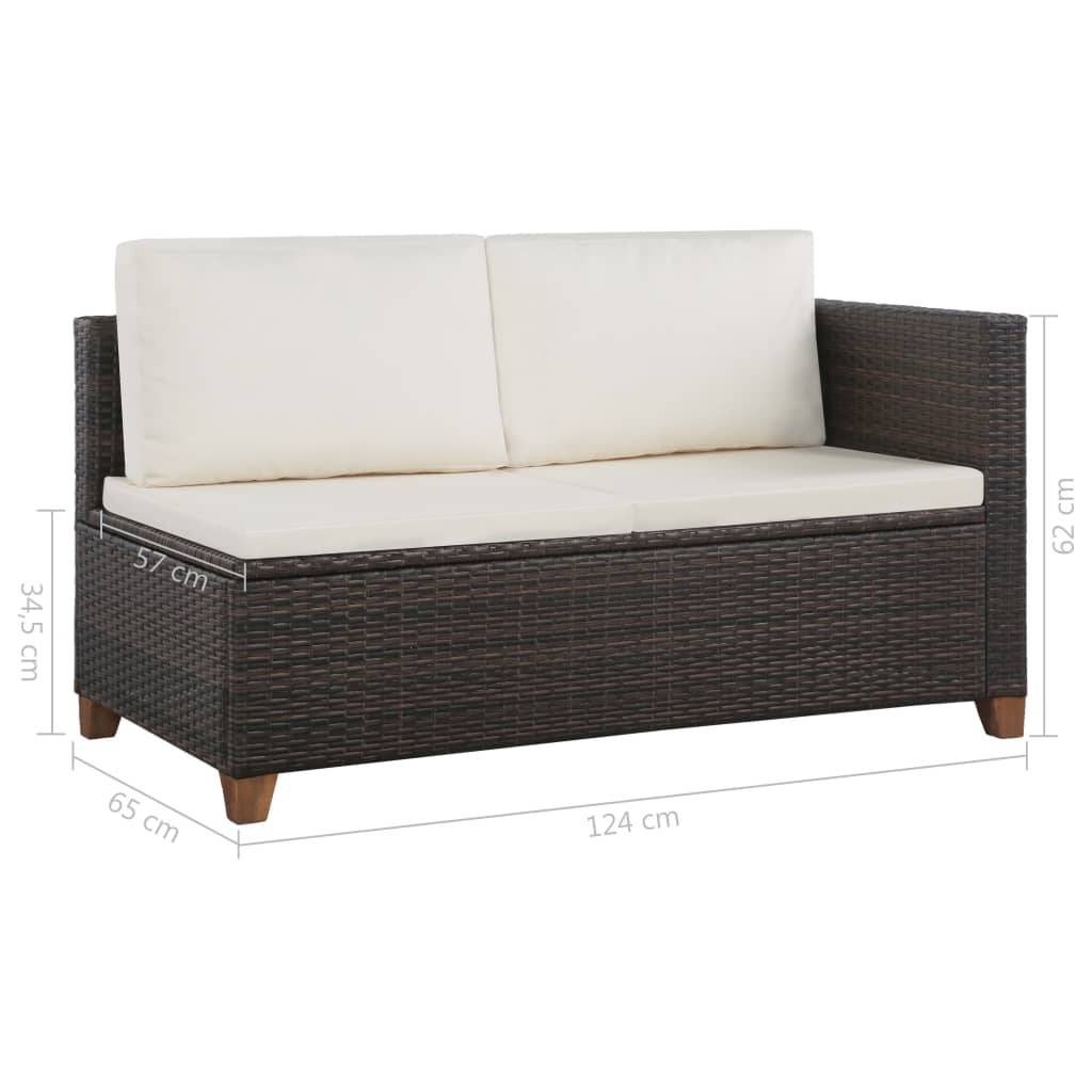Helloshop26 - Salon de jardin meuble d'extérieur ensemble de mobilier 4 pièces avec coussins résine tressée marron - Image 8