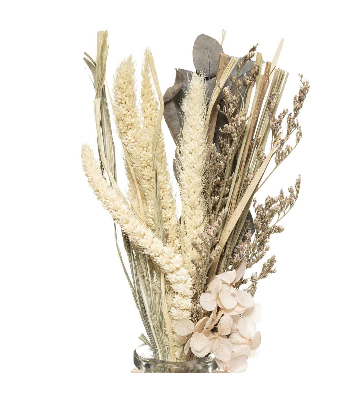 Atmosphera - Composition de Fleurs Séchées Vase en Verre H 28 cm - Image 2