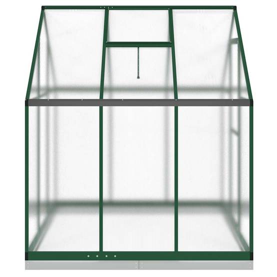 Serre de jardin aluminium et polycarbonate vert 169 x 169 x 202 cm - PANGIVO - Image 4