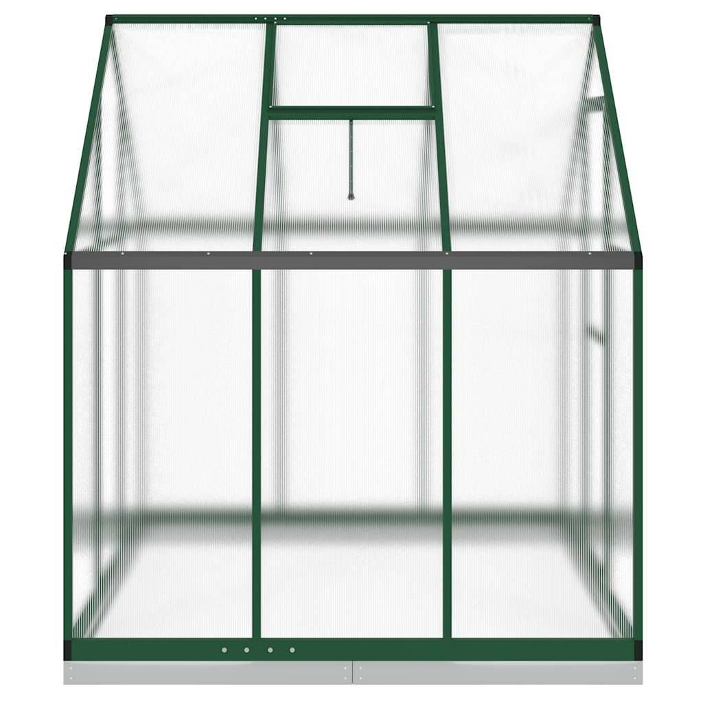 Serre de jardin aluminium et polycarbonate vert 169 x 169 x 202 cm - PANGIVO - Image 4