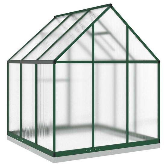 Serre de jardin aluminium et polycarbonate vert 169 x 169 x 202 cm - PANGIVO - Image 5