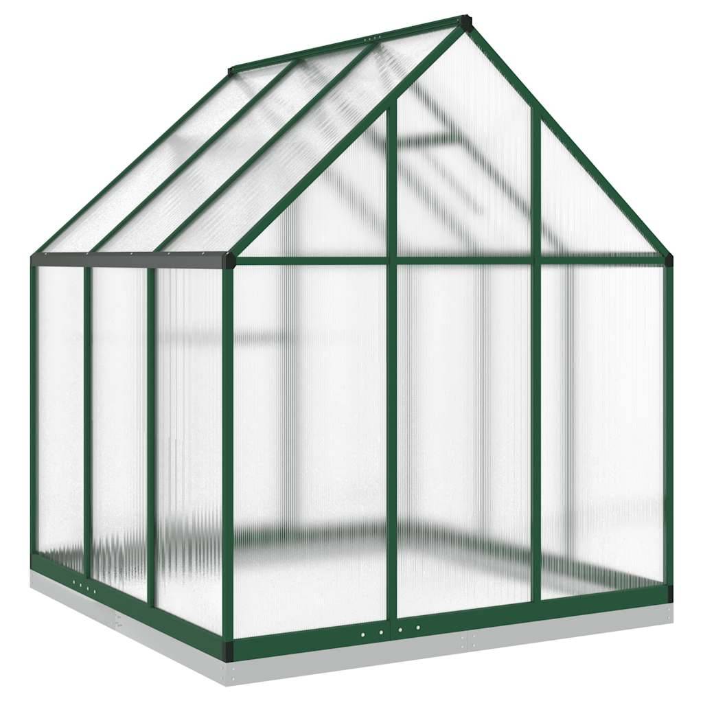 Serre de jardin aluminium et polycarbonate vert 169 x 169 x 202 cm - PANGIVO - Image 5
